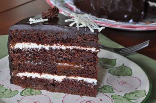 A Slice of Triple Chocolate Star Cake