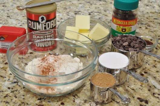Ingredients for Espresso Cinnamon Chip Cookies