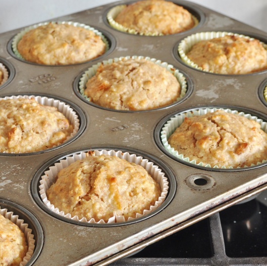 A Tray of Oat-Pecan Marmalade Muffins