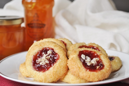 Shortbread Thumbprints with Ginger and Strawberry Jam